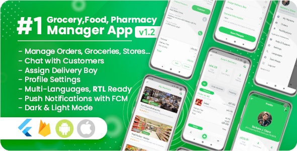 Owner / Vendor for Groceries, Foods, Pharmacies, Stores Flutter App 2.0