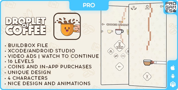 Droplet of Coffee (PRO) – BUILDBOX CLASSIC – IOS – Android – Reward video