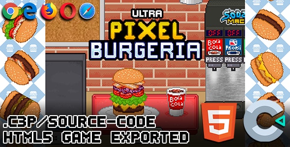 Ultra Pixel Burgeria HTML5 / Construct 3 Game