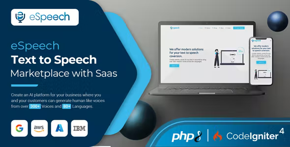 eSpeech – AI Text to Speech Marketplace with SaaS