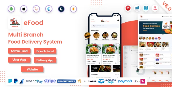 eFood – Food Delivery App with Laravel Admin Panel + Delivery Man App