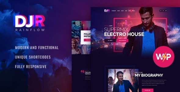 DJ Rainflow | A Music Band  Musician WordPress Theme