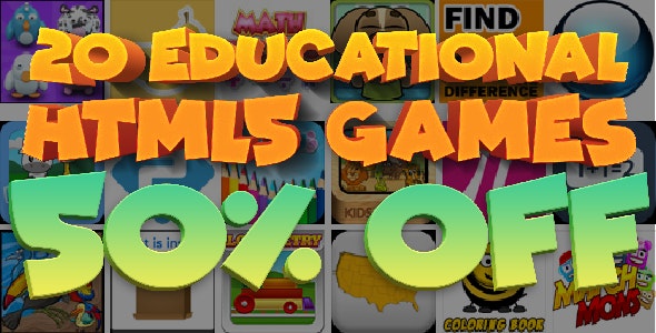 20 EDUCATIONAL GAMES – SUPER BUNDLE HTML5 GAMES (Construct 2)