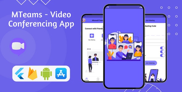 MTeams – Video Conference  Chat App | Flutter  Firebase | Android  iOS