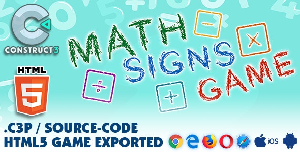 Math Signs Game HTML5 – With Construct 3 All Source-code (.c3p)