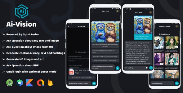 AiVision Powered By Chat GPT-4 turbo, Image Input, AI Chat, Complete Android App