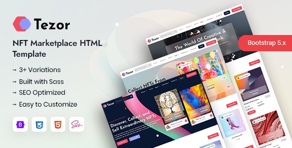 Tezor – NFT Marketplace HTML Template