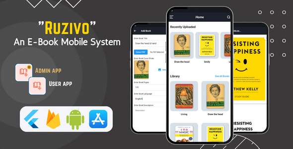 Ruzivo v1.1 – An E-Book Mobile System | Flutter  Firebase | Andoird  iOS | 2 In 1