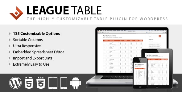 League Table WordPress plugin