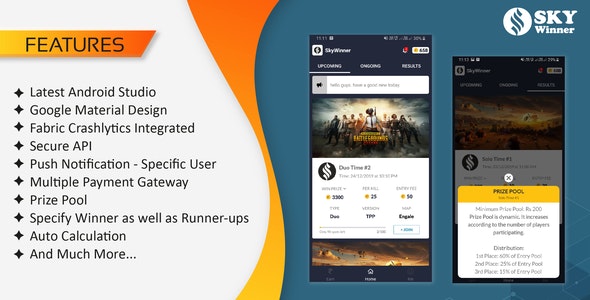 PUBG Tournament App with Prize Pool Concept & Admin Panel