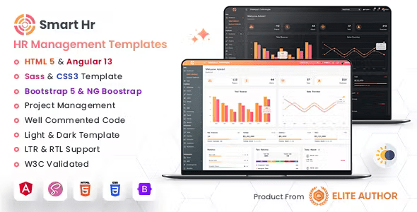 SmartHR – HR, Payroll, Project, Office & Employee Management Admin Template with RTL (Html + Angular