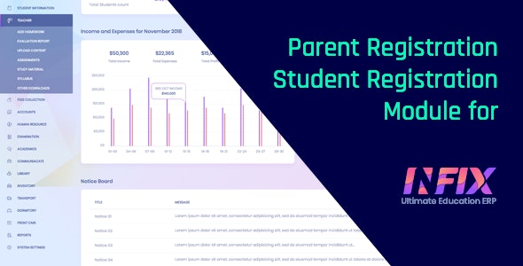 Parent Registration or Student Registration Module for InfixEdu 2.3.0