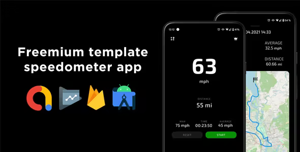 Speedometer and distance – AdMob, In-App Purchase, Android app freemium template