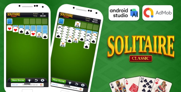 Solitaire Classic – Solitaire Game Android Studio Project with AdMob Ads + Ready to Publish