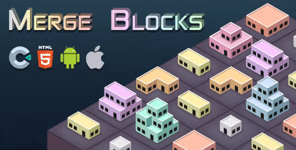 Merge Blocks – Construct 3 – .c3p – HTML5 – Full Game