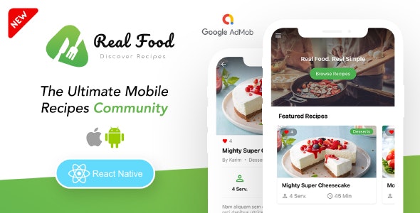 RealFood Mobile | React Native Recipes  Community Food 3.0