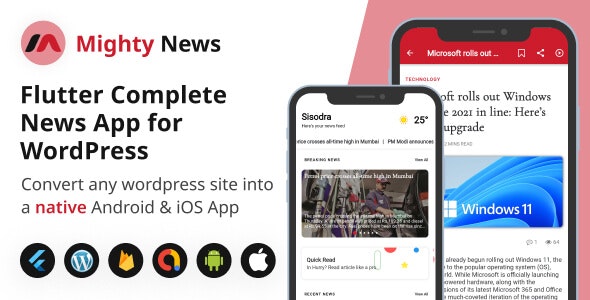 MightyNews – Flutter News App with WordPress backend