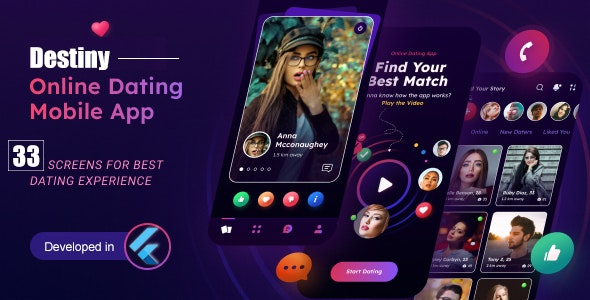 Modern Dating Flutter App Template | Flutter 2.0