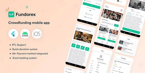 Crowdfunding Platform Flutter Mobile App – Fundorex