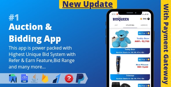 BidQueen – Complete Unique Bid Auction System