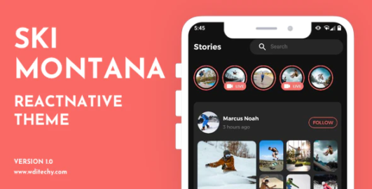 SkiMontana React Native Tour App Theme/Template