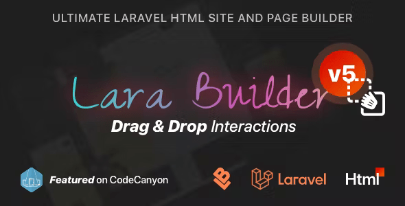 LaraBuilder – Laravel Drag&Drop SaaS HTML site builder 6.7