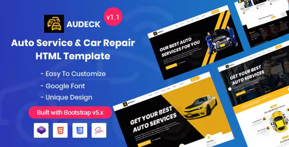 Audeck – Auto Servicing Bootstrap 5 Template