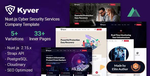 Kyver – Cyber Security Services Vue Template