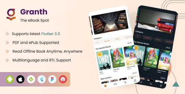 Granth – Full Flutter 3.x EBook App (ePub, PDF) + Laravel Admin Panel 4.6.0