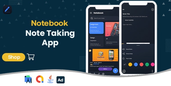 Notebook – Note Taking – Android App with – Admob Ads