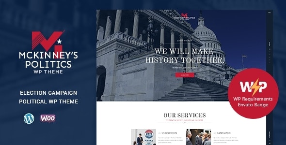 MCKinney#39;s Politics | Elections Campaign  Social Activism WordPress Theme