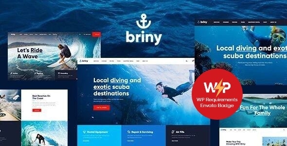 Briny | Scuba Diving School  Water Sports WordPress Theme + RTL