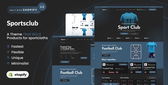 Sports Club – Football  Soccer Shopify 2.0 Theme