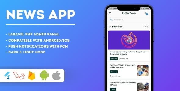 Flutter News App with PHP Laravel Admin Panel