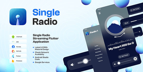 Single Radio Station- Flutter Full App