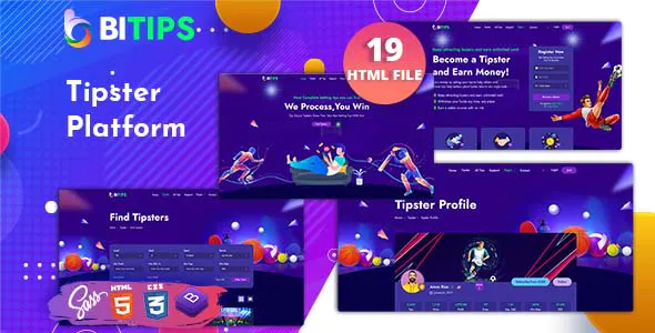 Bitips – Prediction Tips  Tipster Platform HTML Template