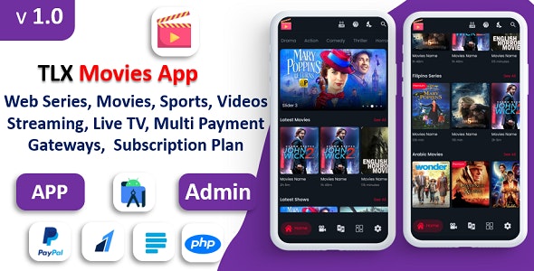 TLX Movies App | Web Series, Movies, Videos Streaming, Live TV | Payment Gateways | Subscriptions