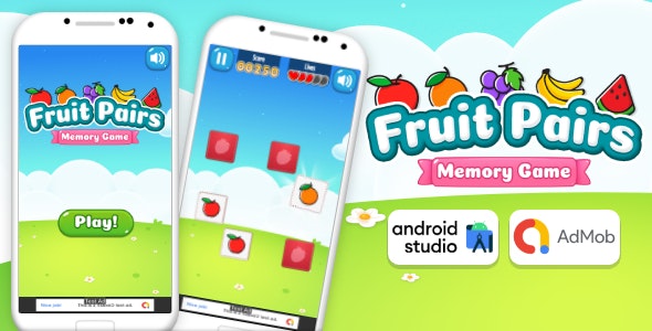 Fruit Pairs – Memory Game Android Studio Project with AdMob Ads + Ready to Publish