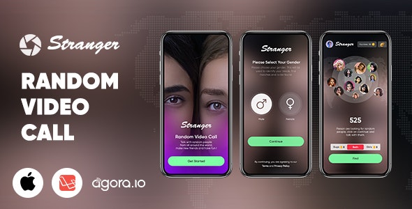 Stranger – Random Video Call with people – Gender Match – In-app purchase – Agora | iOS | Laravel