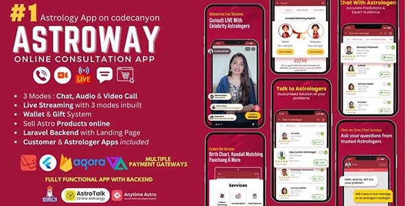 Astroway – Astrology Consultations, Chat, Audio/Video Calls, Live Streaming | Web & Backend Included 2.1.4
