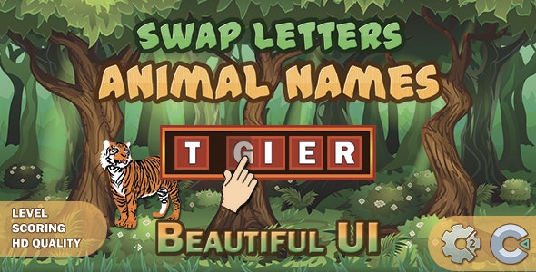 Swap Letters – Animal Names (Construct 2 | Construct 3 | HTML5 Game)