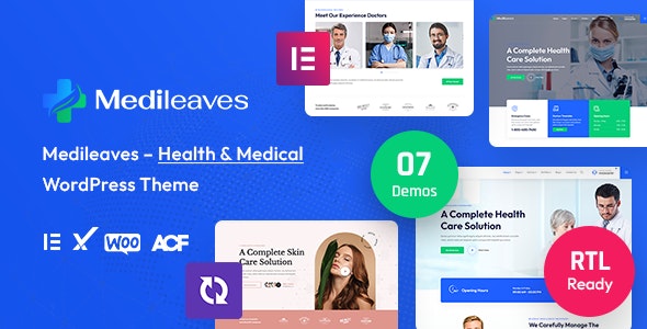 Medileaves – Health  Medical WordPress Theme + RTL Ready