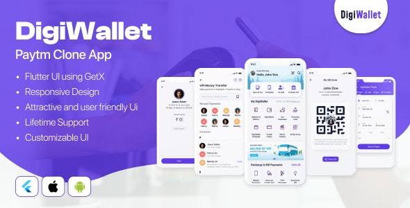 Digiwallet – Paytm Clone Flutter App UI Kit