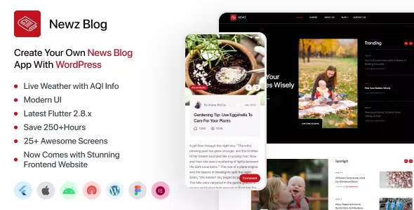 Newz v31.0 – Flutter 3.x News Mobile App + Website for WordPress