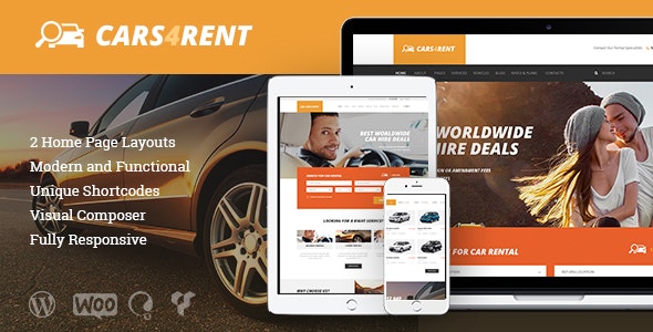 Cars4Rent | Auto Rental  Taxi Service WordPress Theme + RTL