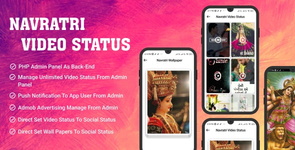 Navratri Video Status with Admin Panel