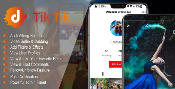 TicTic – Android media app for creating and sharing short videos [Extended License] 2.0