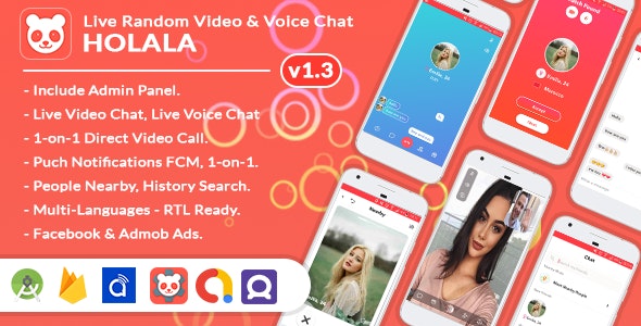 HOLALA – Live Random Premium Video Calls – Voice Calls – Matching – Dating with Admin Panel