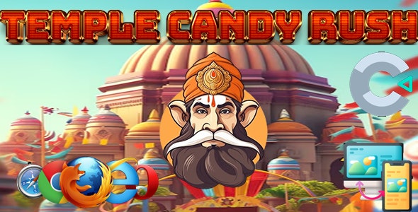 Temple Candy Rush game HTML5 game (Construct 2  3) source code template