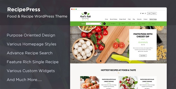 RecipePress – Food & Cooking WordPress Theme 2.3.0